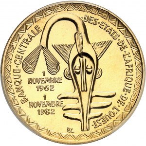 États de l’Afrique de l’ouest (West african states). 5000 francs Or 1982, Paris.