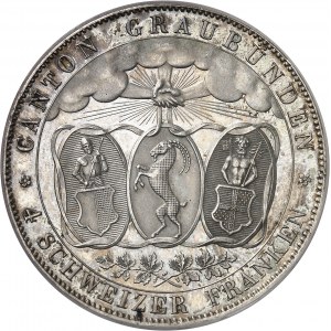 Grisons (canton des). Module de 5 francs commémoratif, concours de tir de Coire (Chur) 1842.