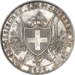 Grisons (canton des). Module de 5 francs commémoratif, concours de tir de Coire (Chur) 1842.