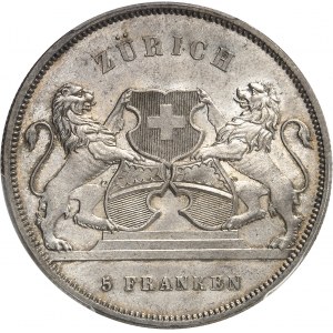 Zurich (canton de). Module de 5 francs commémoratif, concours de tir de Zürich 1859.