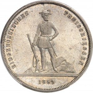 Zurich (canton de). Module de 5 francs commémoratif, concours de tir de Zürich 1859.