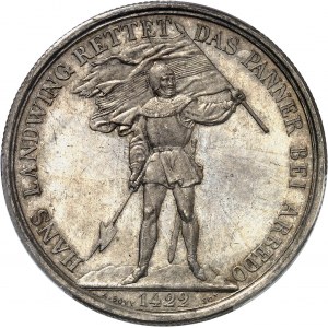 Zoug (canton de). Module de 5 francs commémoratif, concours de tir de Zoug 1869.