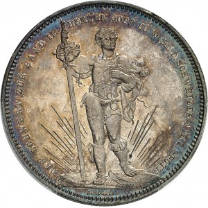 Bâle (canton de). Module de 5 francs commémoratif, concours de tir de Bâle 1879.