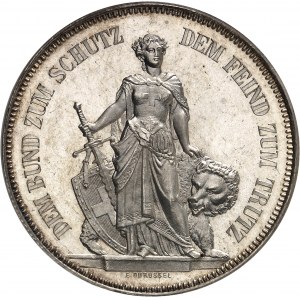 Berne (canton de). Module de 5 francs commémoratif, concours de tir de Berne 1885.
