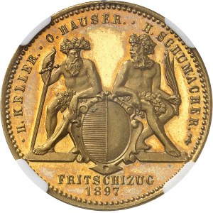 Confédération Helvétique (1848 à nos jours). Médaille d’Or, inauguration de la gare de Lucerne 1897.