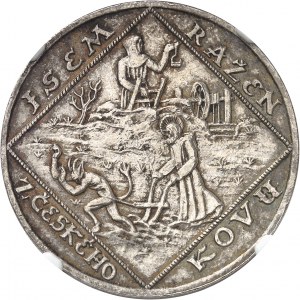 Première république tchécoslovaque (1918-1938). Médaille monétiforme au module de 5 dukatu en argent, 10e anniversaire de la République, par O. Spaniel 1928, Kremnitz.