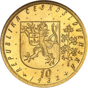Première république tchécoslovaque (1918-1938). 10 ducats 1932, Kremnitz.
