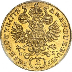 Marie-Thérèse (1740-1780). 2 ducats 1777 HS, Karlsbourg (Alba Iulia).