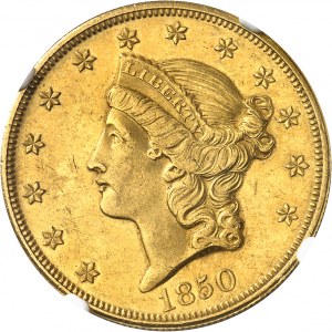 République fédérale des États-Unis d’Amérique (1776-à nos jours). 20 dollars Liberty, sans devise 1850, O, La Nouvelle-Orléans.