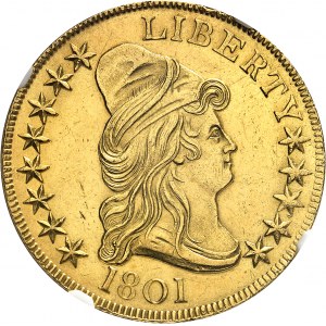 République fédérale des États-Unis d’Amérique (1776-à nos jours). 10 dollars Liberty cap 1801, Philadelphie.