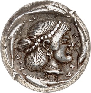 Sicile, Syracuse, Hiéron Ier (477-466 av. J.-C.). Tétradrachme ND (475-470 av. J.-C.), Syracuse.
