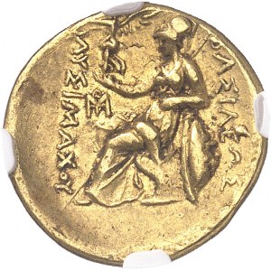 Thrace (royaume de), Lysimaque (323-281 av. J.-C.). Statčre d’or ND (IIIe s. av. J.-C.), Pella.