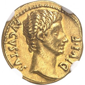 Auguste (27 av. J.-C. - 14 ap. J.-C.). Aureus ND (14-12 av. J.-C.), Lyon.