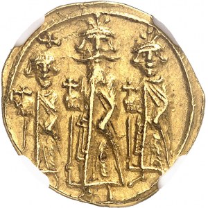 Héraclius et Héraclius Constantin (613-641). Solidus, 5e officine An 10 (636-637), Constantinople.