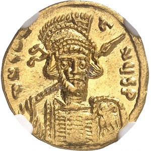 Constantin IV (668-685). Solidus, avec Héraclius et Tibčre 674-680, Constantinople, 8e officine.