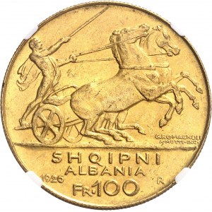 Ahmed Zogu, président (1925-1928). 100 franga (2 étoiles) 1926, R, Rome.