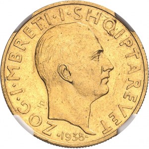 Zog Ier (1/9/1928-1939). 50 franga ari, 10e anniversaire du rčgne 1938, R, Rome.