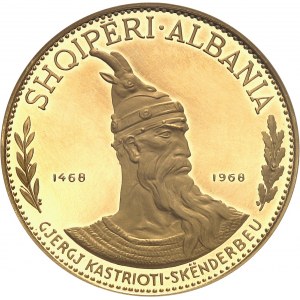 République populaire d’Albanie (1944-1991). 500 lekë Or, Flan bruni (PROOF), #1920 1970, Londres ?