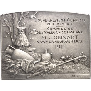 IIIe République (1870-1940). Plaque, Bucolique par Lenoir pour la Commission des valeurs de douane 1911, Paris.