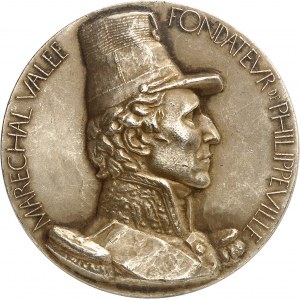 IIIe République (1870-1940). Médaille, le Maréchal Valée et centenaire de la fondation de la ville de Philippeville (Skikda), par E. Girault 1938, Paris.
