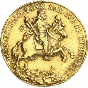 Saxe, Jean-Georges Ier (1615-1656). Médaille d’Or au module de 7 ducats, sičge et reddition de Bautzen, par N. Kitzkatz ND (1620), Dresde.