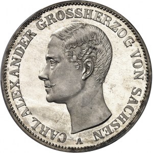 Saxe-Weimar-Eisenach, Charles-Alexandre (1853-1901). Thaler, Flan bruni (PROOF) 1870, A, Berlin.