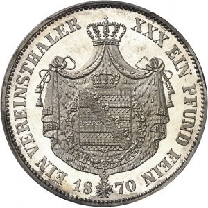 Saxe-Weimar-Eisenach, Charles-Alexandre (1853-1901). Thaler, Flan bruni (PROOF) 1870, A, Berlin.