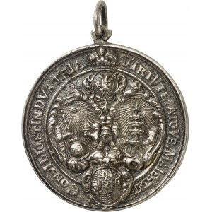 Léopold Ier (1657-1705). Médaille (fonte), troisičme mariage de l’Empereur avec Éléonore de Neubourg, par Johann Permann 1676, Vienne.