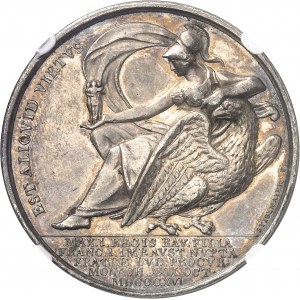 François II (1792-1835). Médaille, mariage de L’Empereur avec Caroline de Bavičre, par Losch et Stiglmaier 1816, Munich.