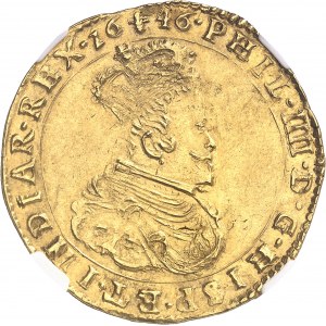 Flandres (comté de), Philippe IV (1621-1665). Double souverain 1646, Bruges.