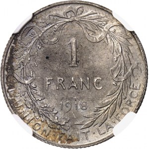 Albert Ier (1909-1934). 1 franc légende française 1918, Birmingham.