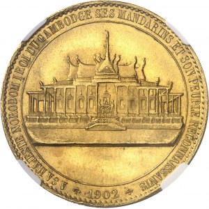 Norodom Ier (1860-1904). Médaille d’Or, hommage des Mandarins et du peuple 1902, Paris (Chobillon).