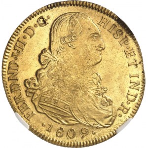 Ferdinand VII (1808-1833). 8 escudos 1809 JF, NR, Nuevo Reino (Santa Fé de Bogota).