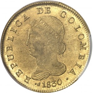 République. 8 escudos 1830, RS, Santa Fe de Bogota.