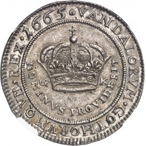 Frédéric III (1648-1670). Krone (couronne) ou 4 mark 1665 GK, Copenhague.