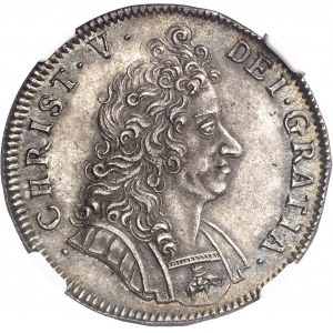 Christian V (1670-1699). Krone (couronne) ou 4 mark 1693, Copenhague.