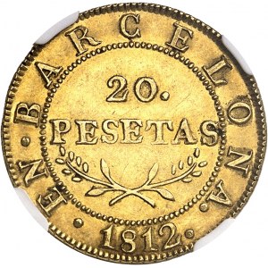 Joseph Napoléon (1808-1813). 20 pesetas 1812, Barcelone.