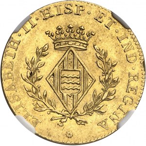 Isabelle II (1833-1868). Médaille d’Or, acclamation de la Reine ŕ Girone, par J. Masferrer 1833, Barcelone.
