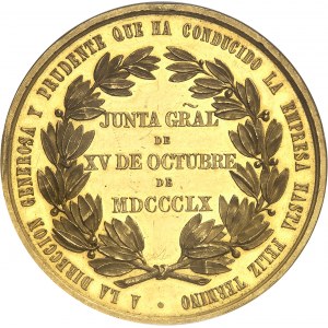 Isabelle II (1833-1868). Médaille d’Or, Chemin de fer de Jerez ŕ Cadix terminé en 1851 1860, Londres (Taylor).
