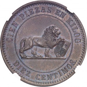 Gouvernement provisoire (1868-1871 et 1873-1874). Essai de 10 centimes 1869, Barcelone.