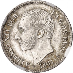 Alphonse XII (1874-1885). 50 centimes 1881 (8-1) MS, M, Madrid.