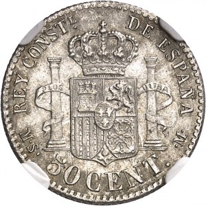 Alphonse XII (1874-1885). 50 centimes 1881 (8-1) MS, M, Madrid.