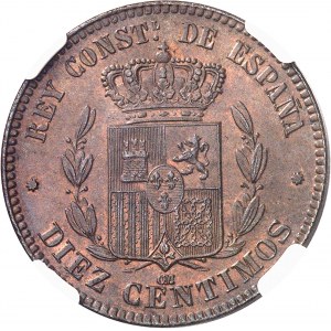 Alphonse XII (1874-1885). 10 centimes 1878 OM, Barcelone.