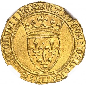 Charles VI (1380-1422). Écu d’or ŕ la couronne, 1čre émission ND (1385).