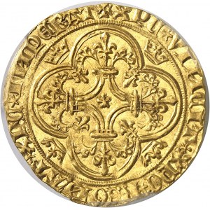 Charles VI (1380-1422). Écu d’or ŕ la couronne, 1čre émission ND (1385), Lyon.