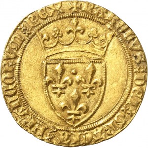 Charles VI (1380-1422). Écu d’or ŕ la couronne, 2e émission ND (1388-1389).