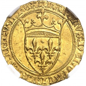 Charles VI (1380-1422). Écu d’or ŕ la couronne, 4e émission ND (1394-1411), Montpellier.