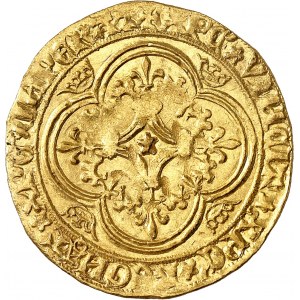 Charles VI (1380-1422). Écu d’or ŕ la couronne, 5e émission ND (1411-1418), Saint-Quentin.