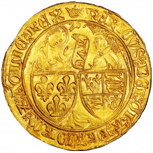 Henri VI d'Angleterre (1422-1453). Salut d’or 1čre émission ND (1423), couronne, Paris.