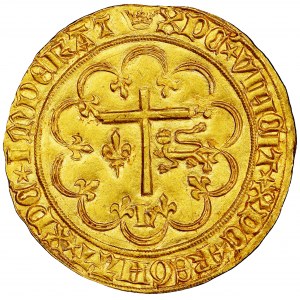 Henri VI d'Angleterre (1422-1453). Salut d’or 1čre émission ND (1423), couronne, Paris.